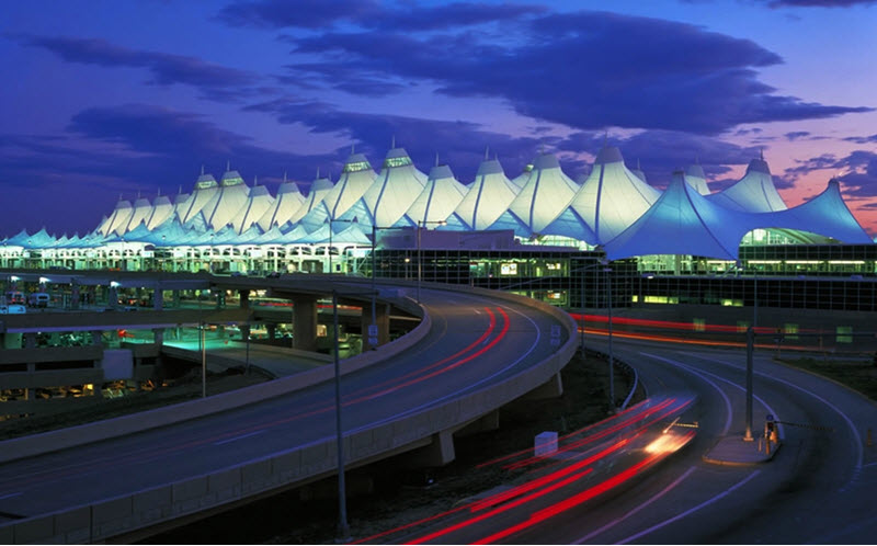 Thiết kế ấn tượng của sân bay quốc tế Denver tại Hoa Kỳ